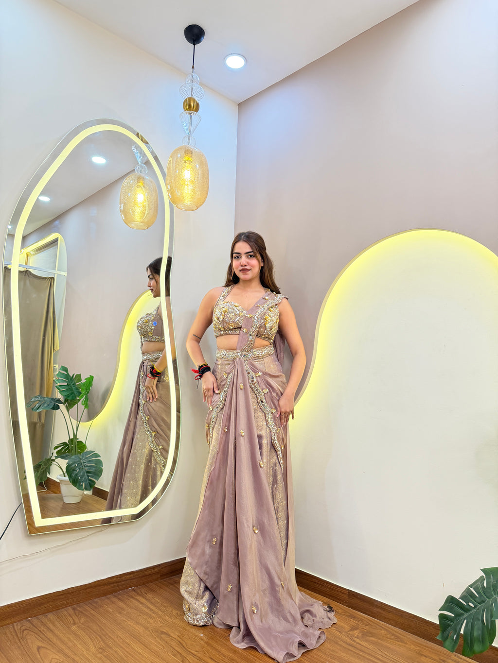 E684 AARFA REGAL DRAPE SAREE
