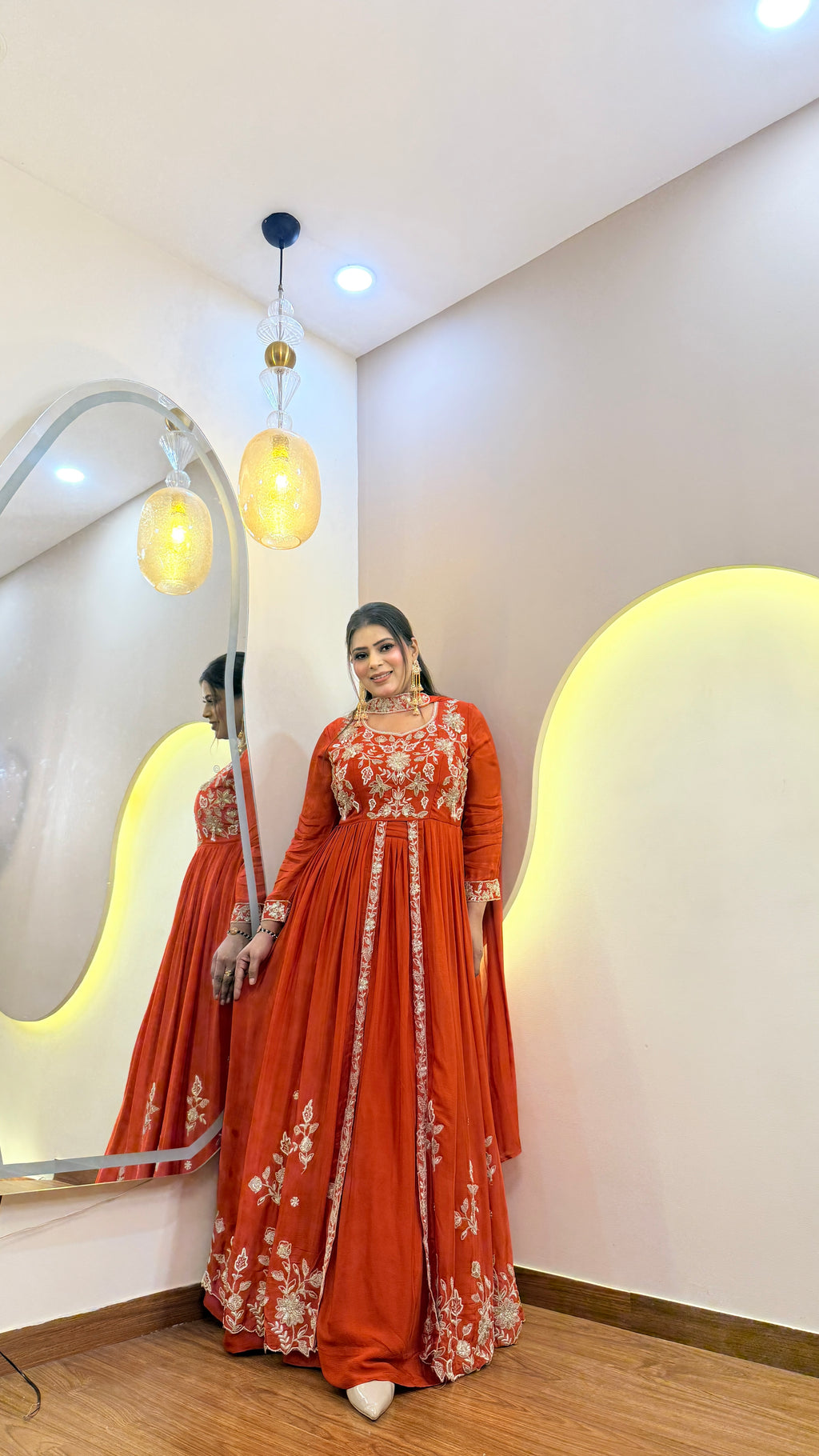 E936 SHERWANI STYLE ANARKALI WITH SKIRT