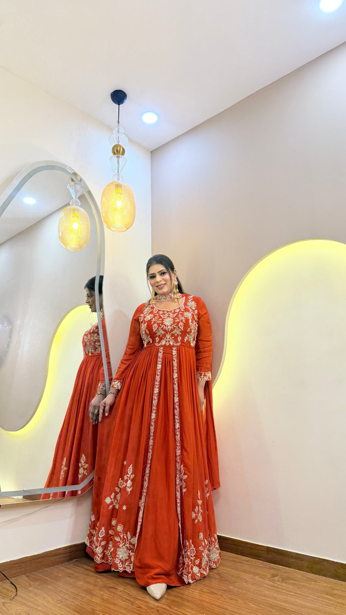 E936 SHERWANI STYLE ANARKALI WITH SKIRT