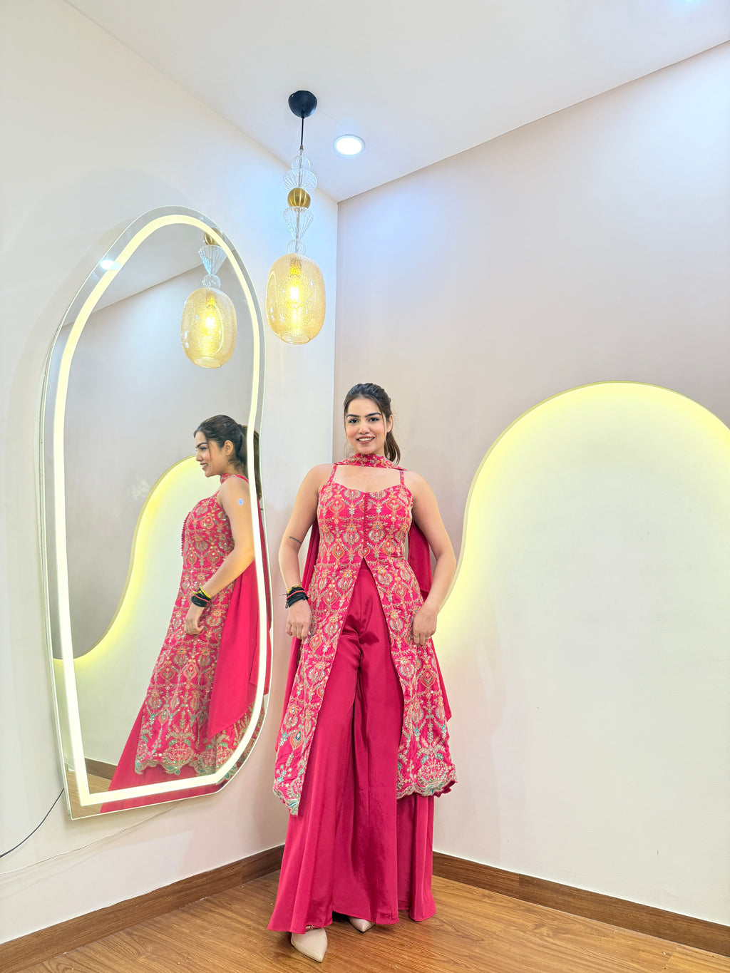 E828 FRONT CUT 3PC SHARARA SUIT