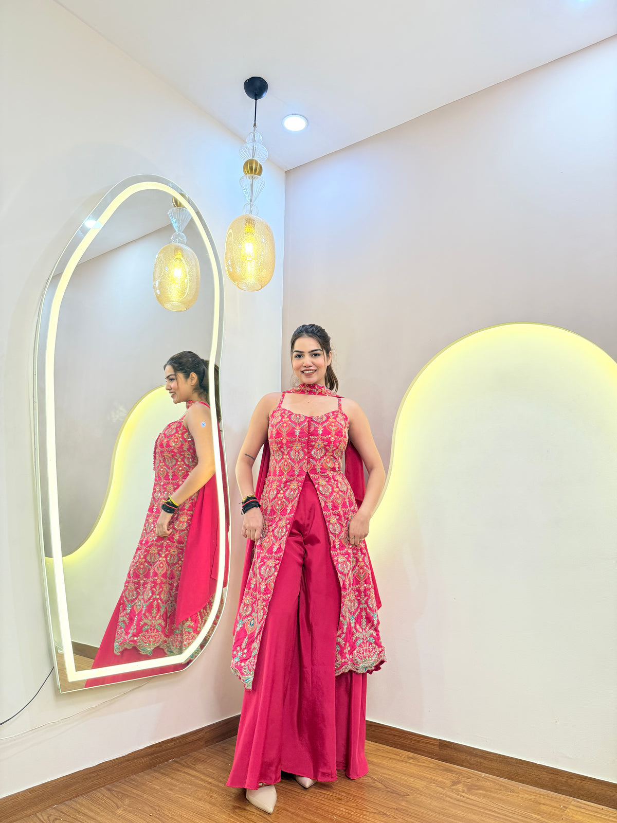 E828 FRONT CUT 3PC SHARARA SUIT