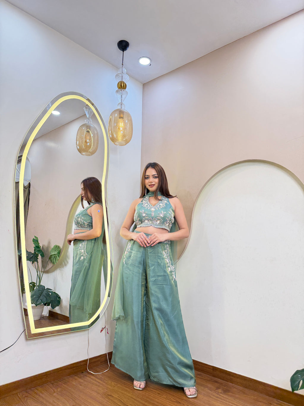 E39 3PC CROP TOP PLAZO SET