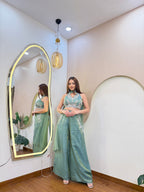 E39 3PC CROP TOP PLAZO SET