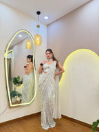 E574 INDO WESTERN DRAPE SAREE