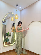 E486 INDO WESTERN DRAPE SAREE
