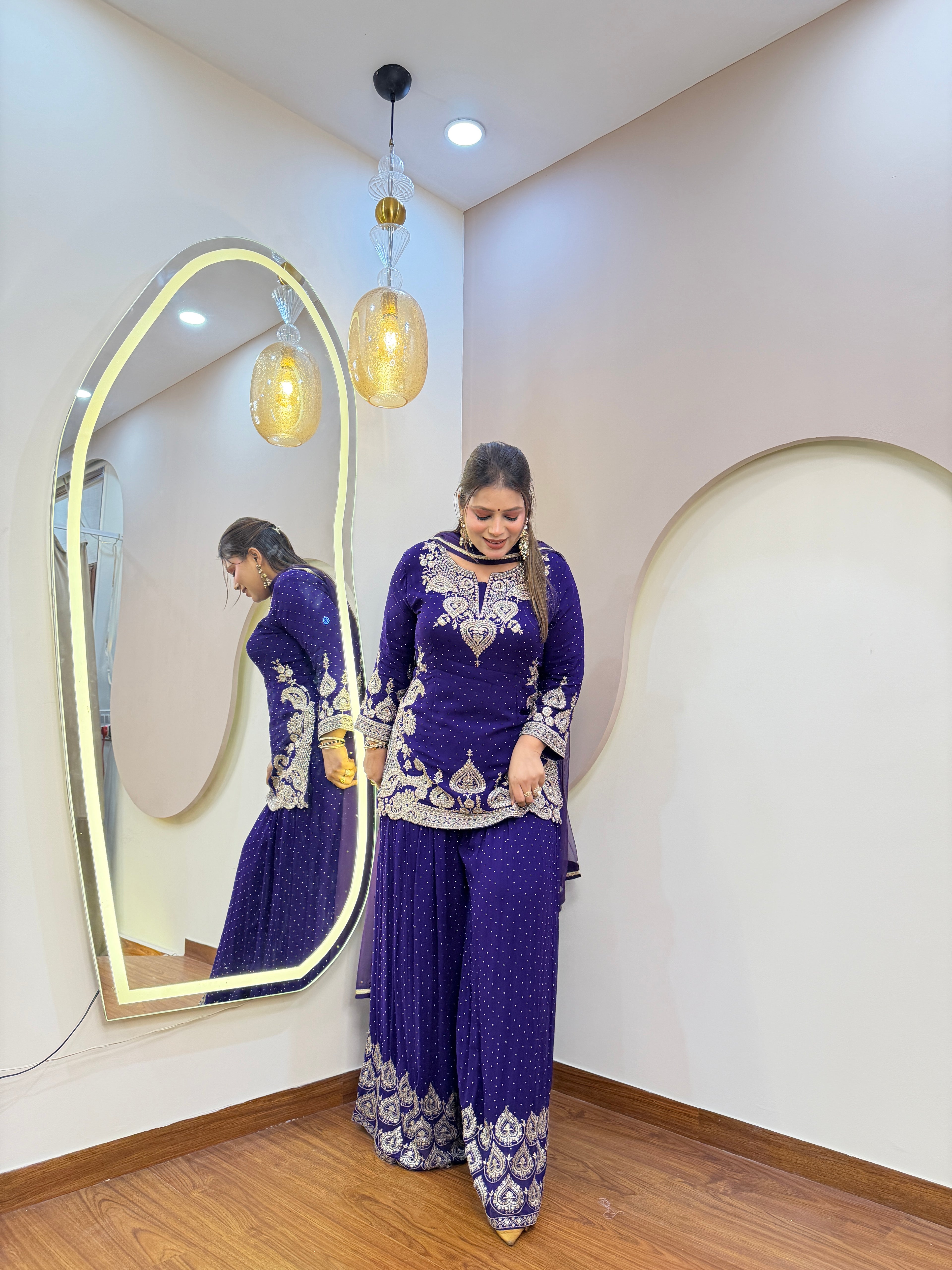 E104 3PC SHARARA SUIT