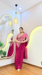 INDO WESTERN DRAPE SAREE