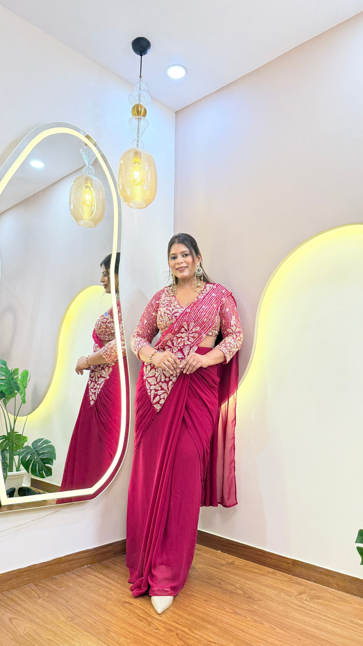 INDO WESTERN DRAPE SAREE