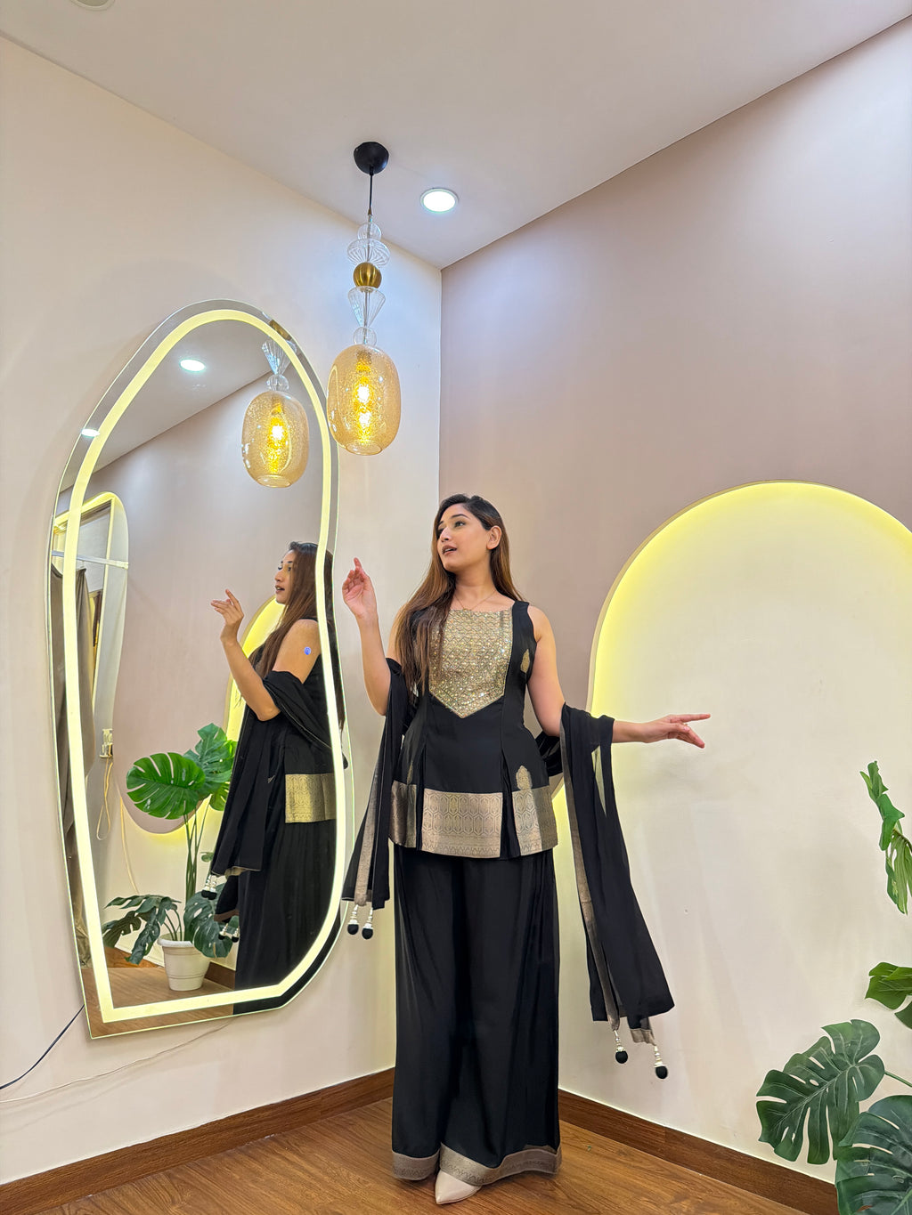 E809 3PC SHARARA SUIT
