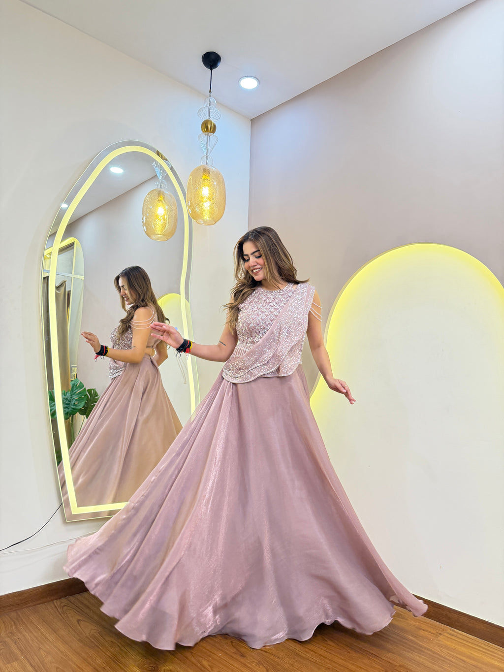 E748 DRAPE LEHENGA