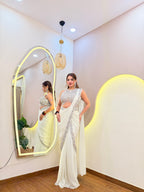 E612 INDO WESTERN DRAPE SAREE