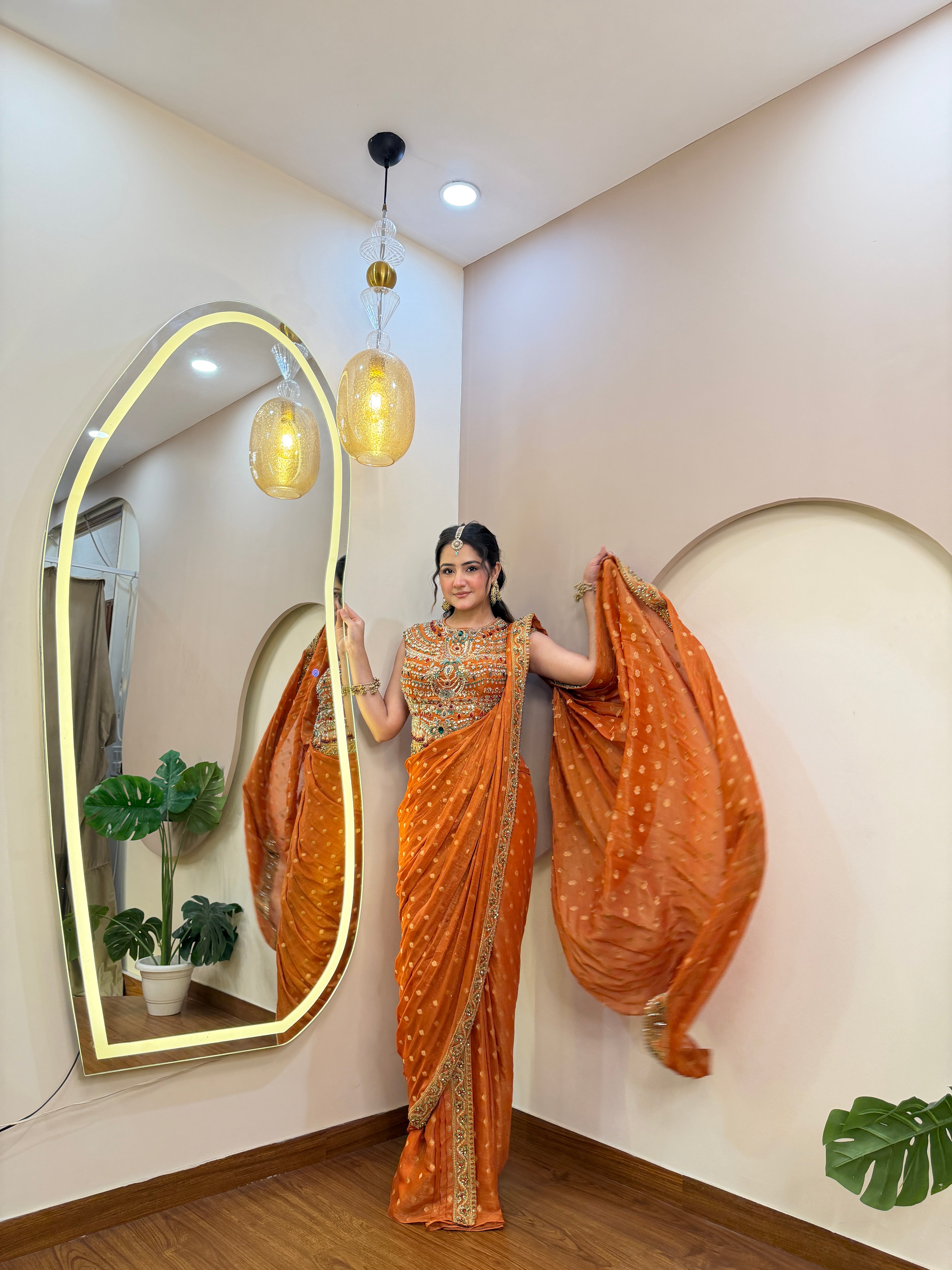 E423 AARFA REGAL DRAPE SAREE