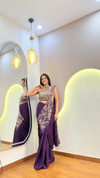 F23 INDO WESTERN DRAPE SAREE
