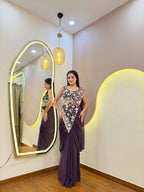 E635 INDO WESTERN DRAPE SAREE
