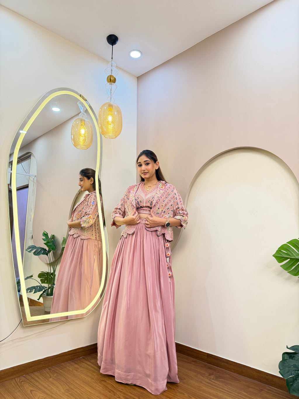 C821 INDO WESTERN JACKET STYLE LEHENGA