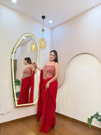 E419 INDO WESTERN DRAPE SAREE