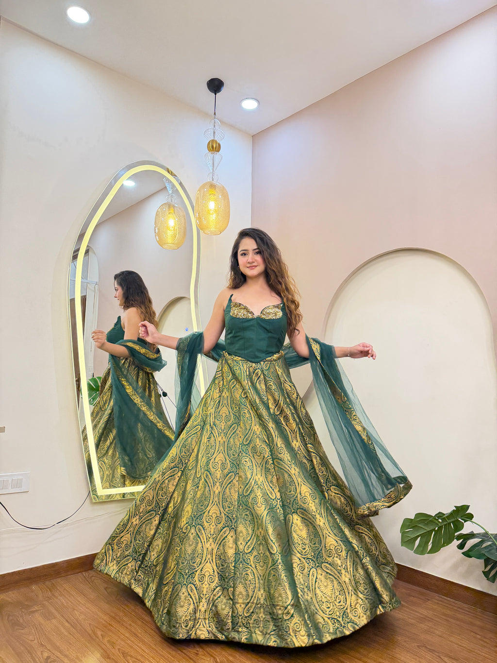 E446 BROCADE LEHENGA