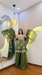 E996 3PC PEPLUM SHARARA SET
