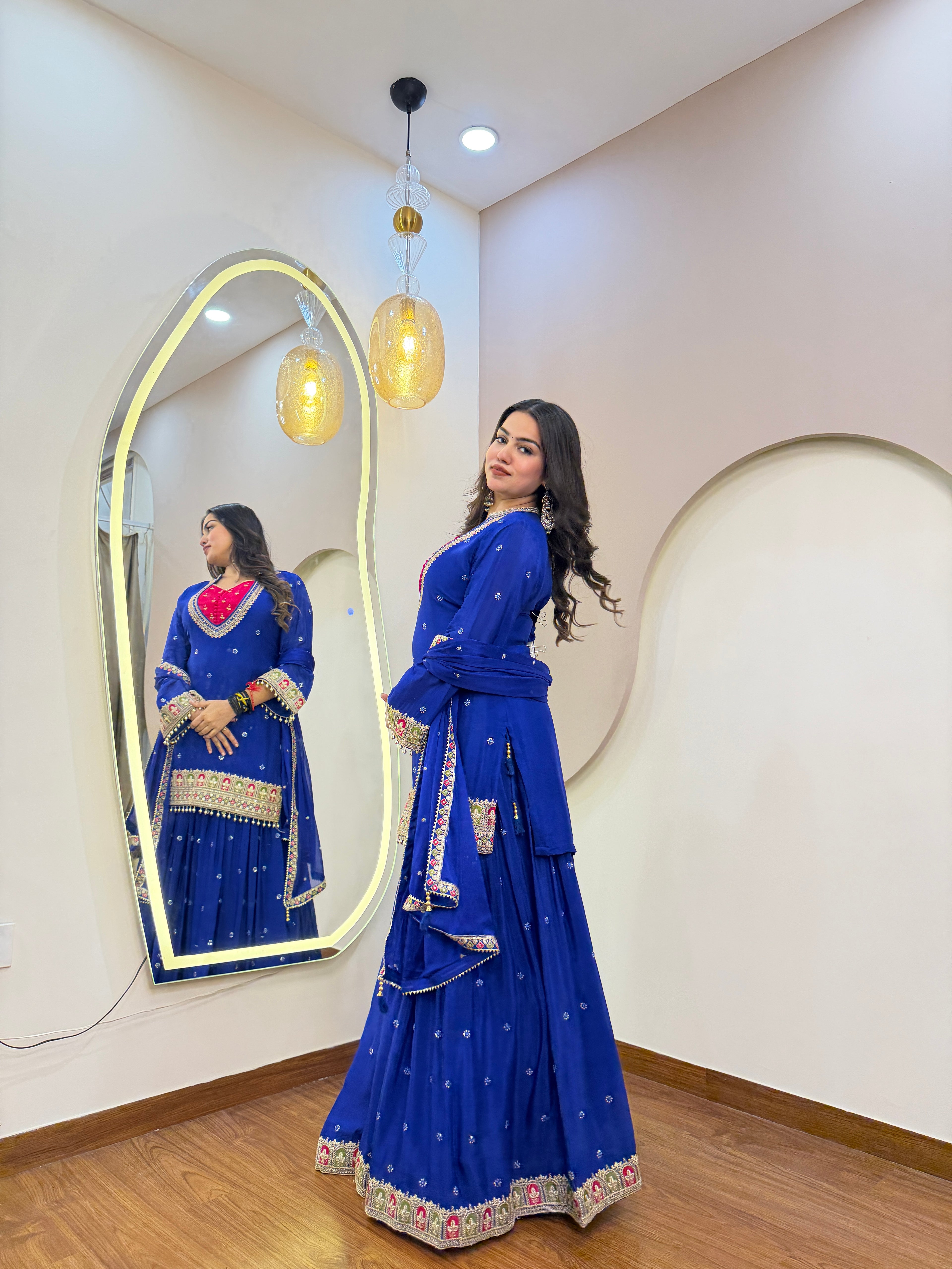 D990 3PC KURTI WITH SKIRT