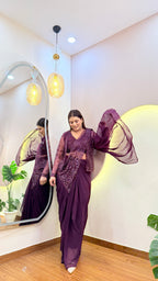 E850 INDO WESTERN DRAPE SARE WITH JACKET