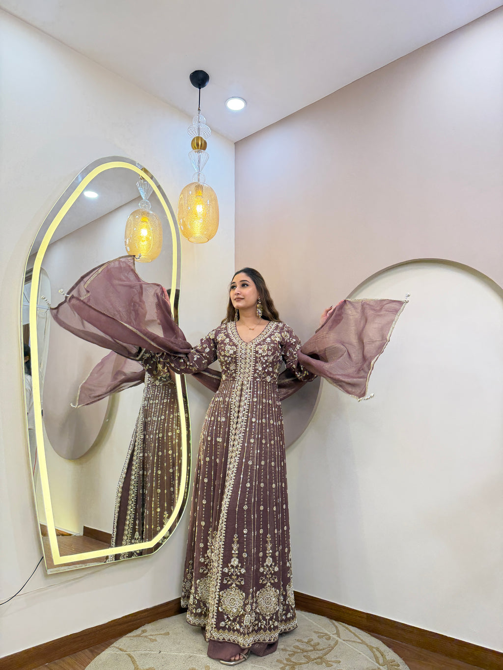 E36 3PC ANARKALI SUIT