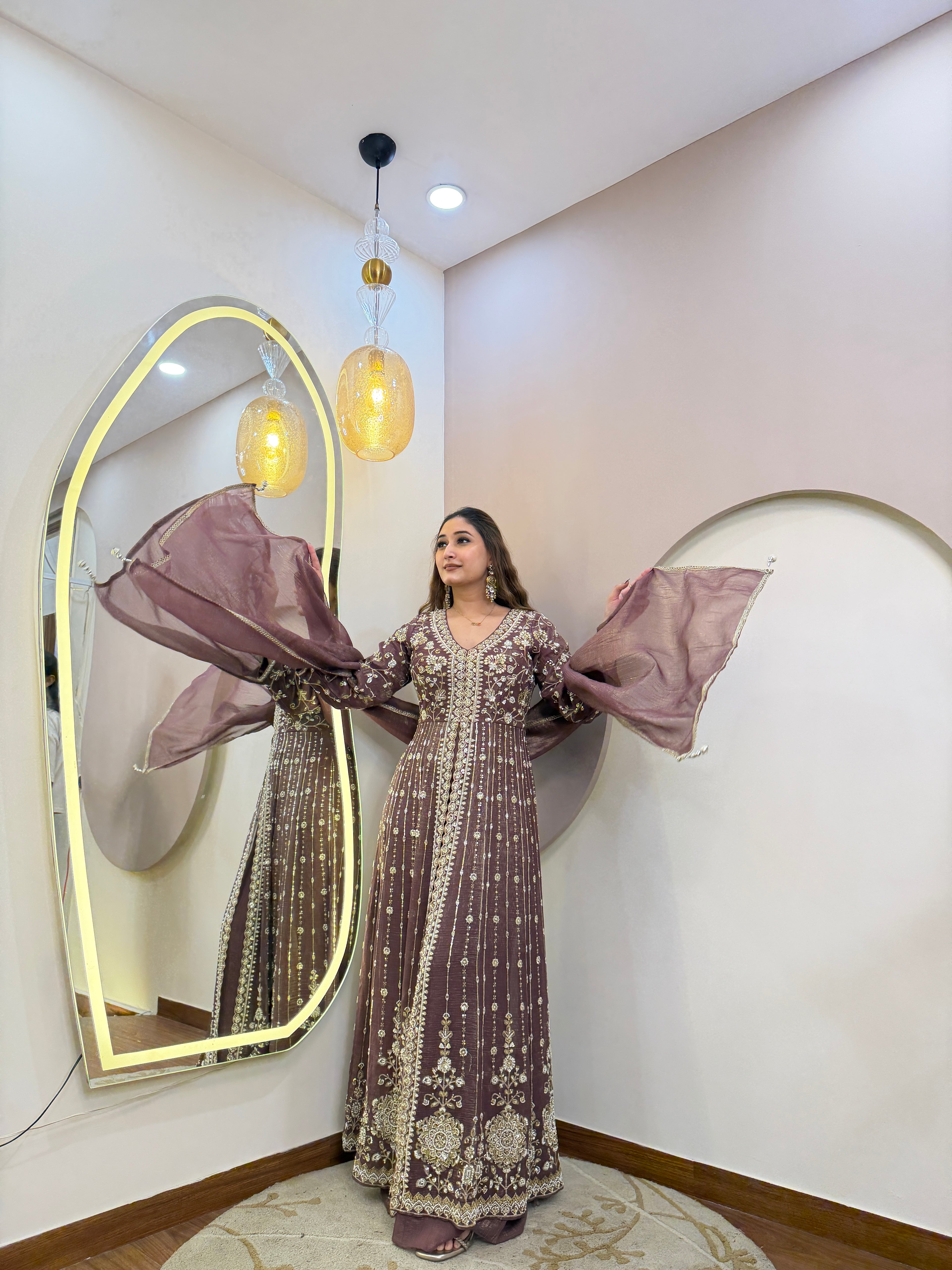 E36 3PC ANARKALI SUIT