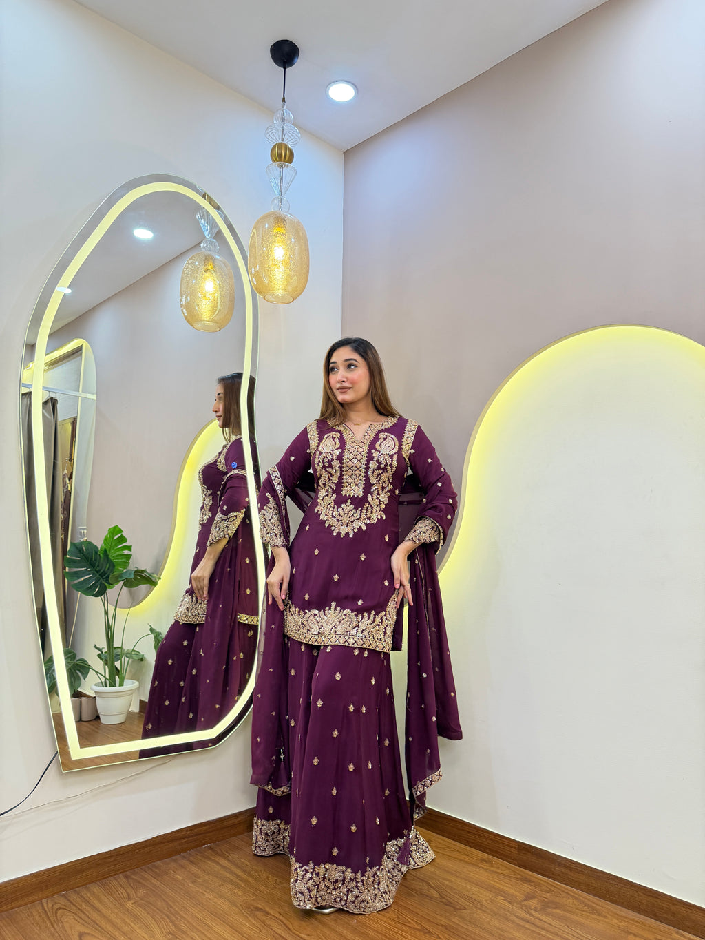 E404 3PC SHARARA SUIT