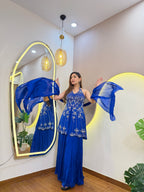E781 3PC PEPLUM SHARARA SET