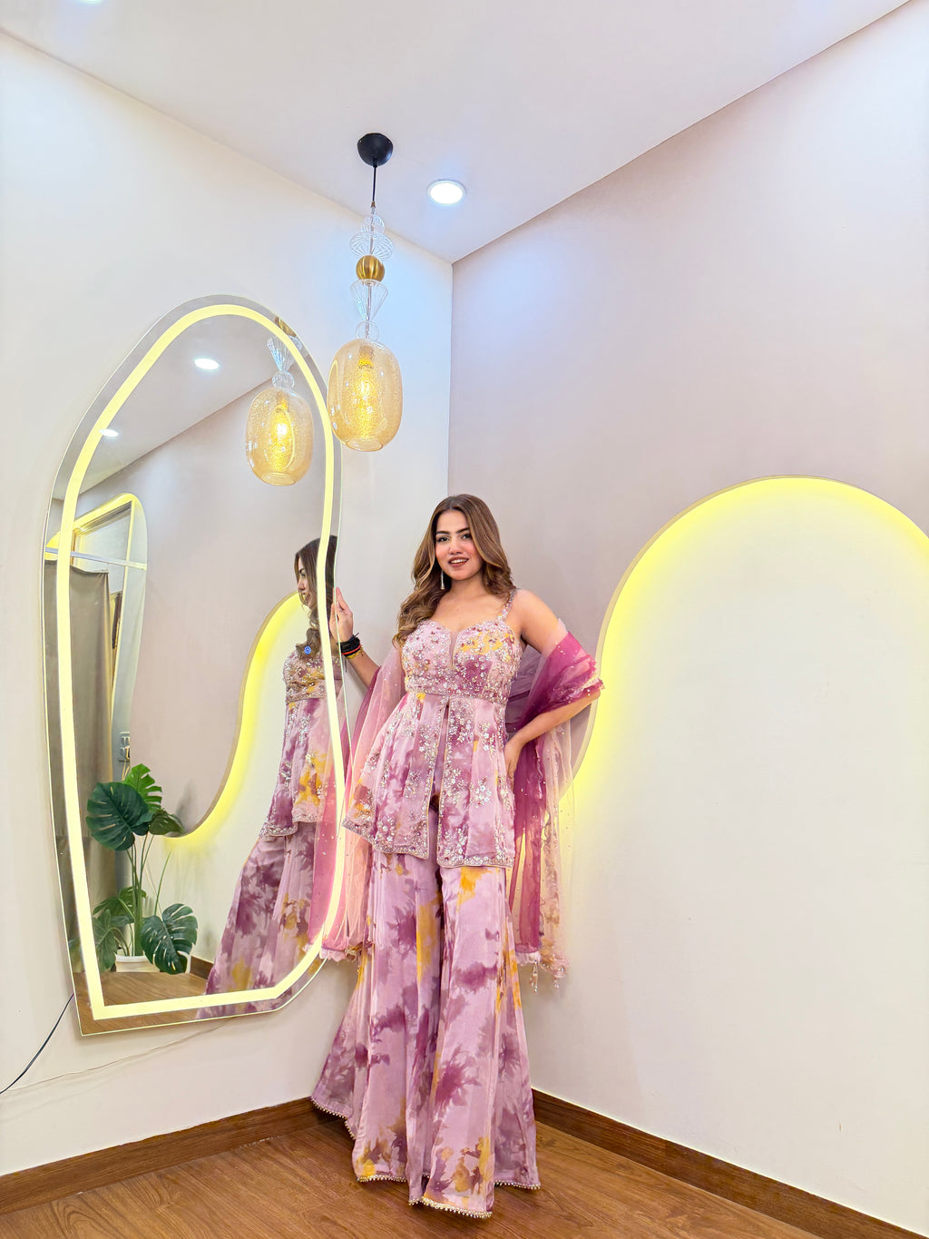 E622 PEPLUM SHARARA SET