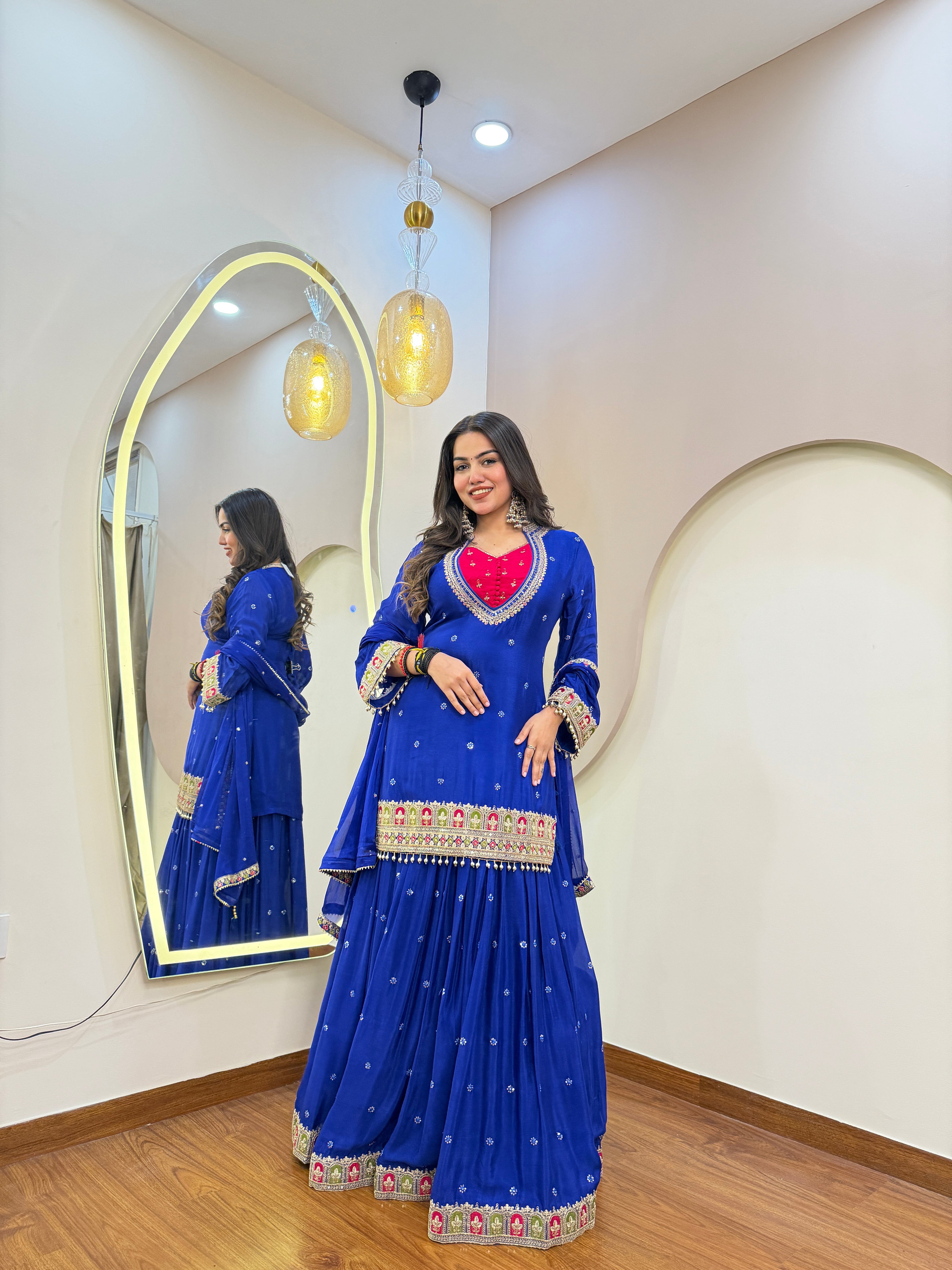 D990 3PC KURTI WITH SKIRT