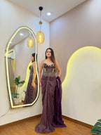 E361 INDO WESTERN DRAPE SAREE