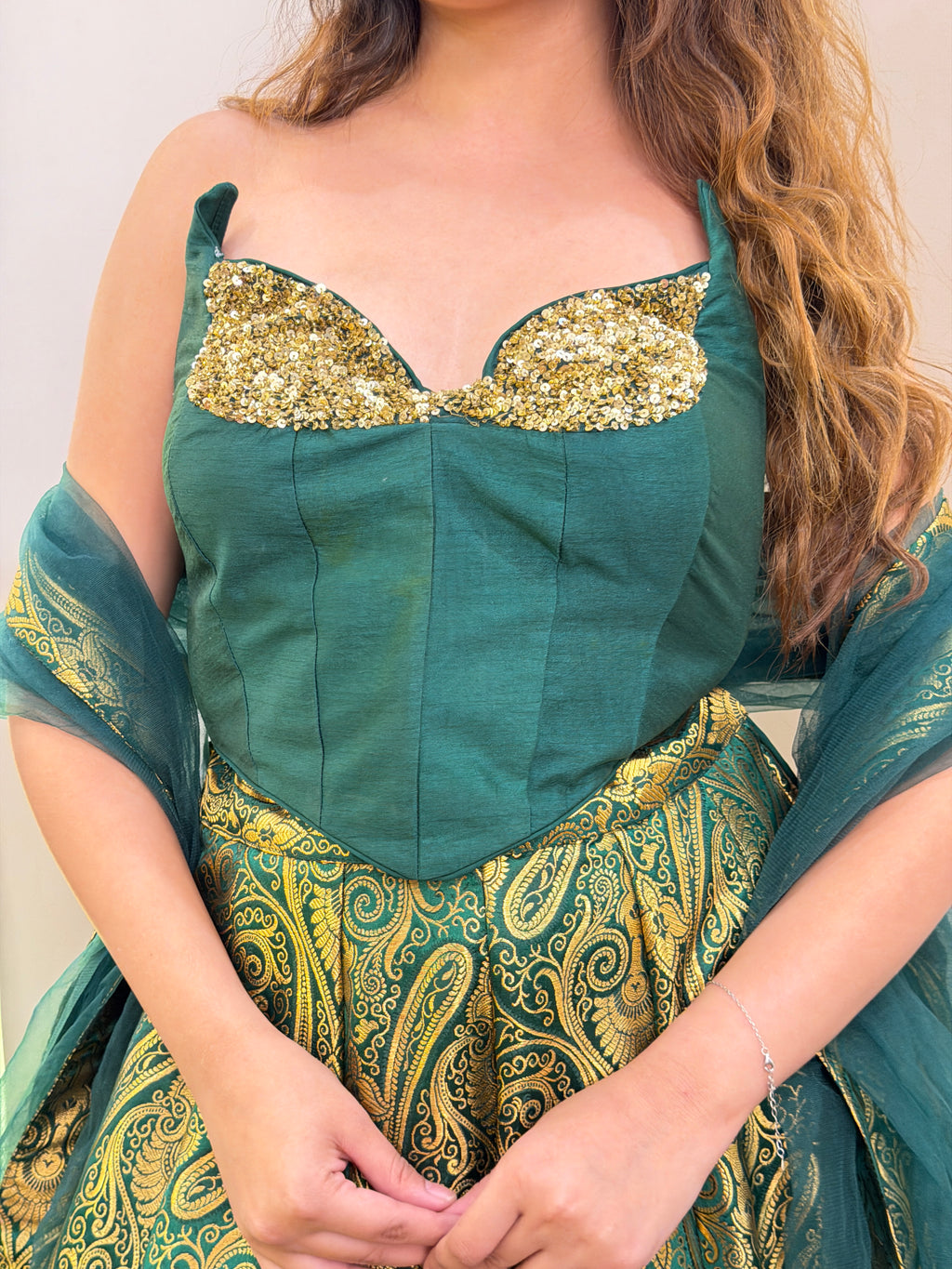 E446 BROCADE LEHENGA