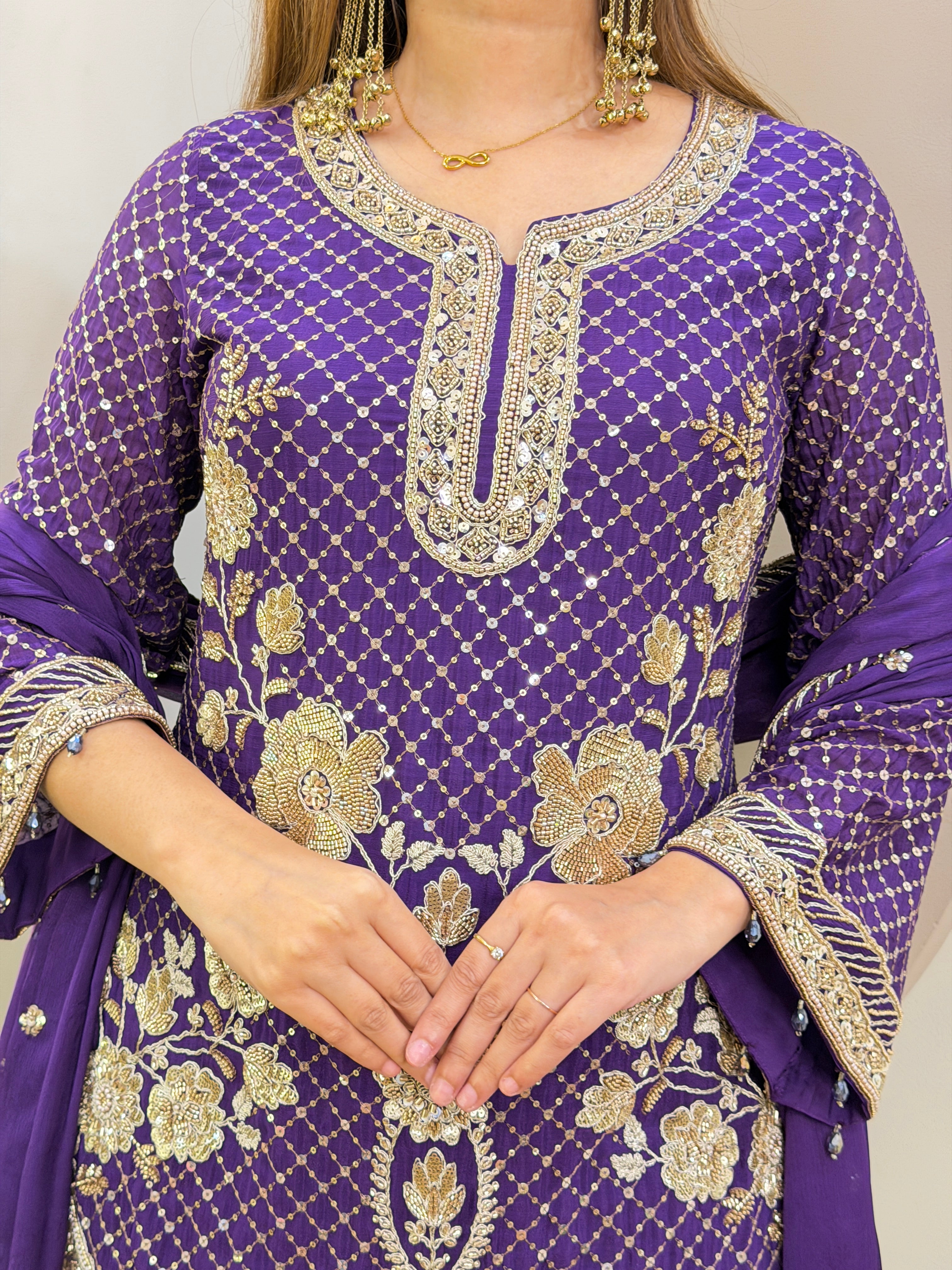 E398 AARFA REGAL SHARARA SUIT