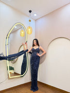 E374 INDO WESTERN DRAPE SAREE