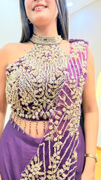 F23 INDO WESTERN DRAPE SAREE