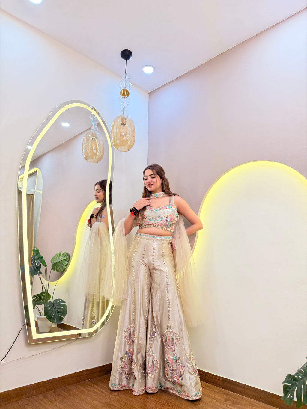 E430 CROP TOP SHARARA SET