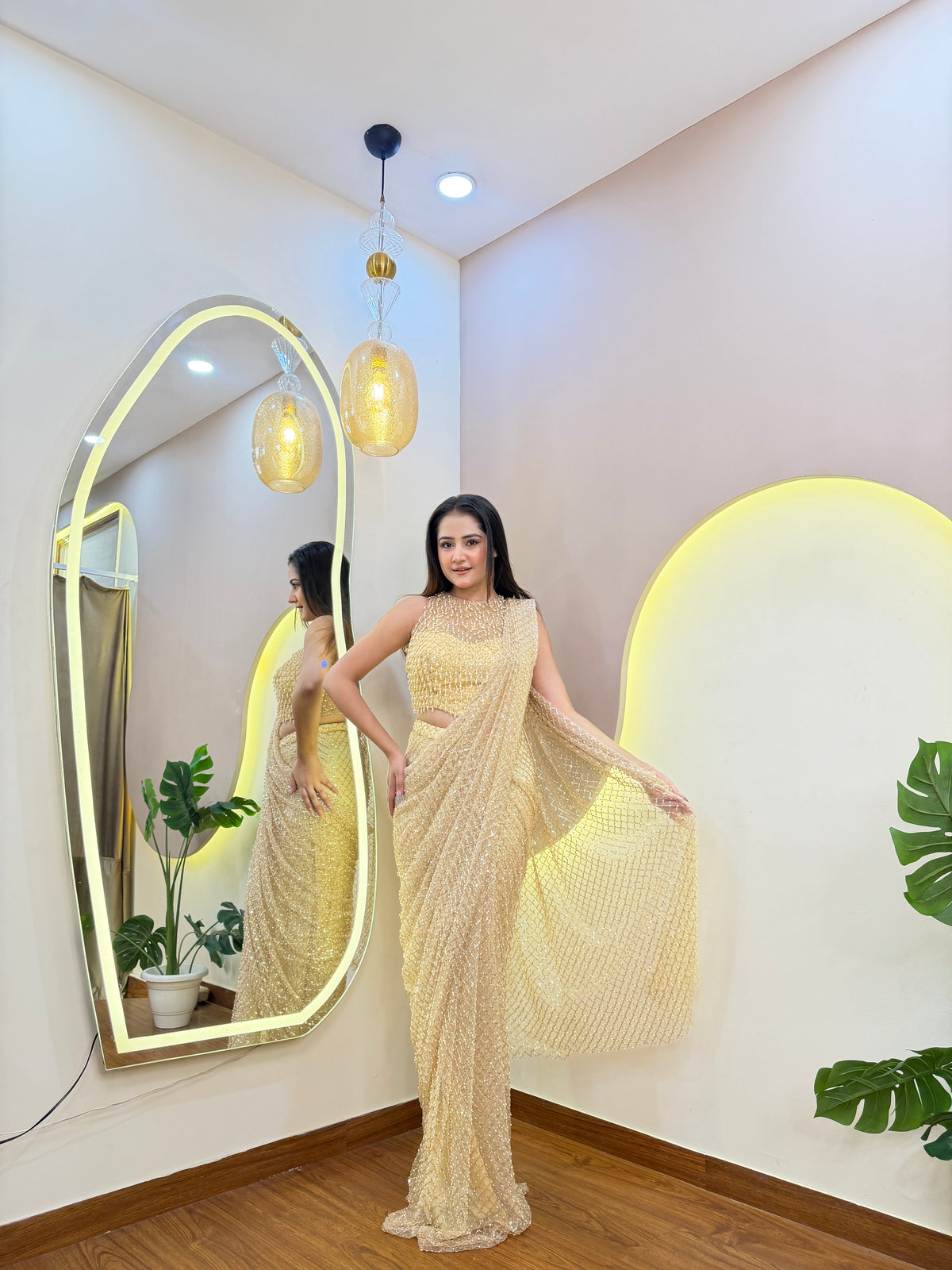 E609 AARFA REGAL DRAPE SAREE