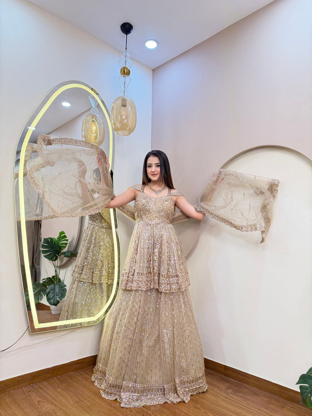 E519 INDO WESTERN PEPLUM LEHENGA