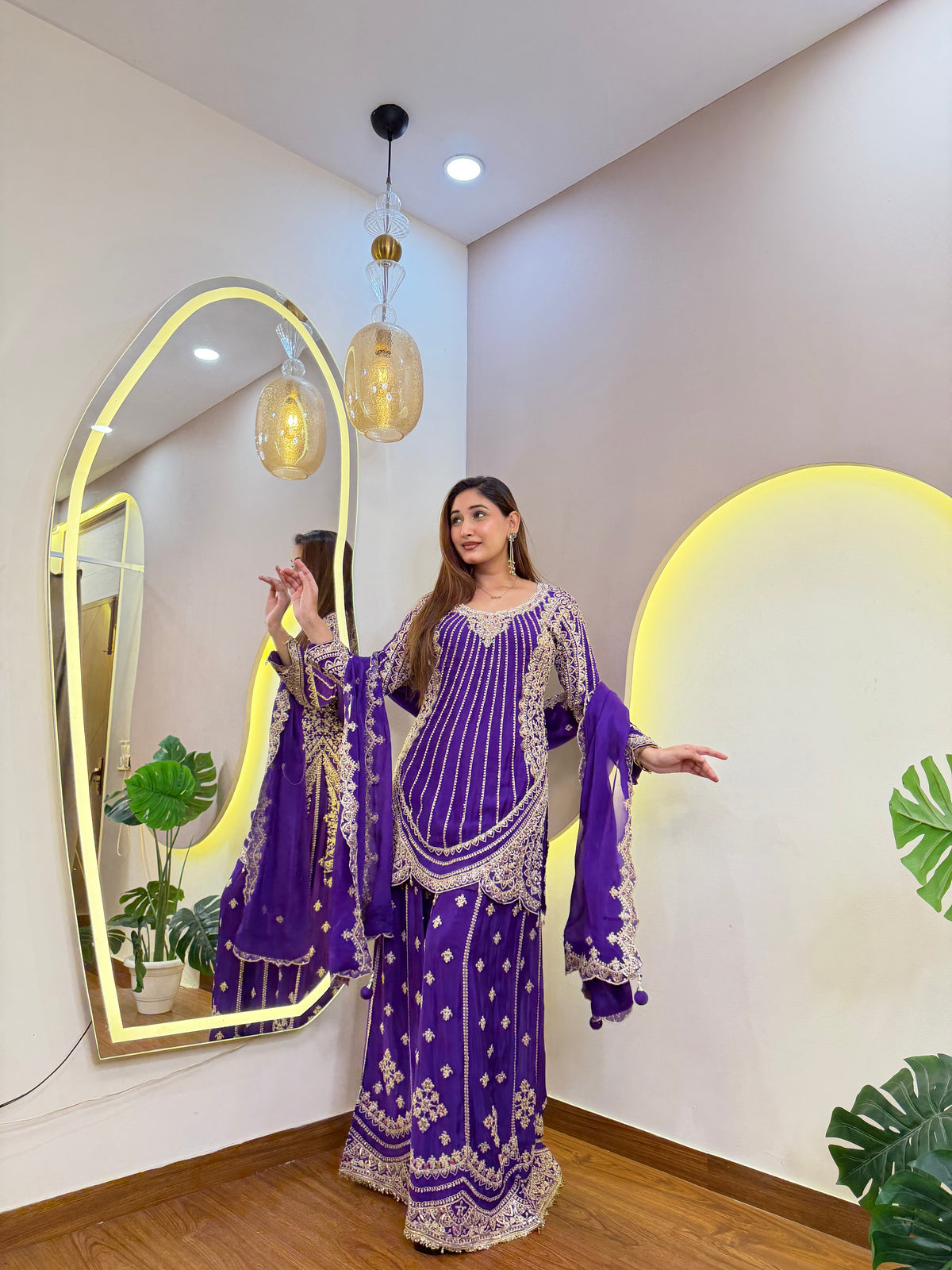 E792 3PC SHARARA SUIT