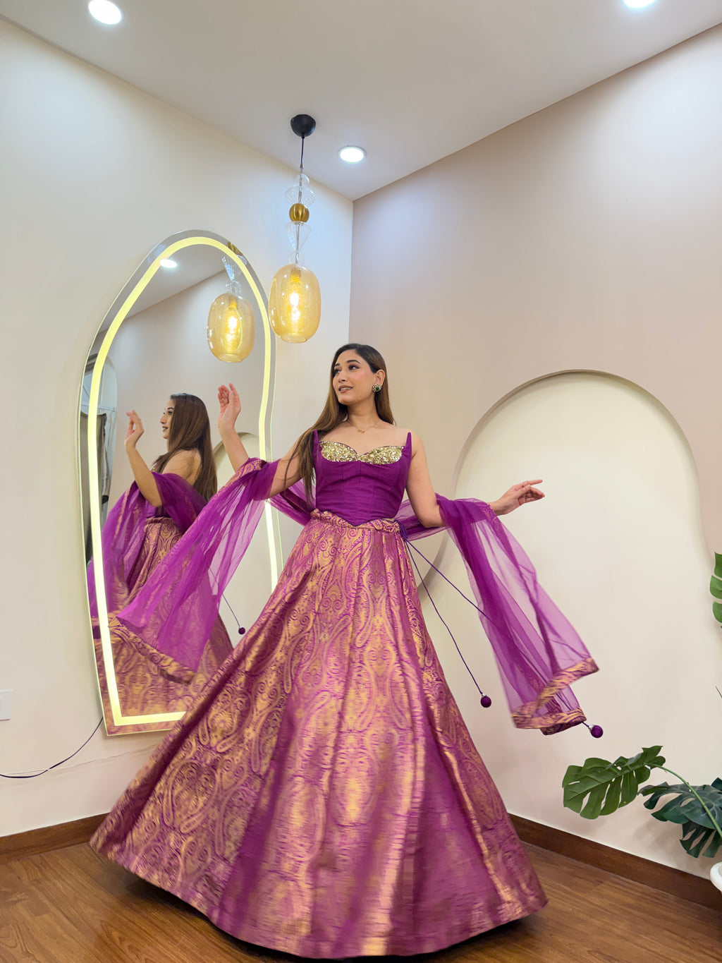E446 BROCADE LEHENGA