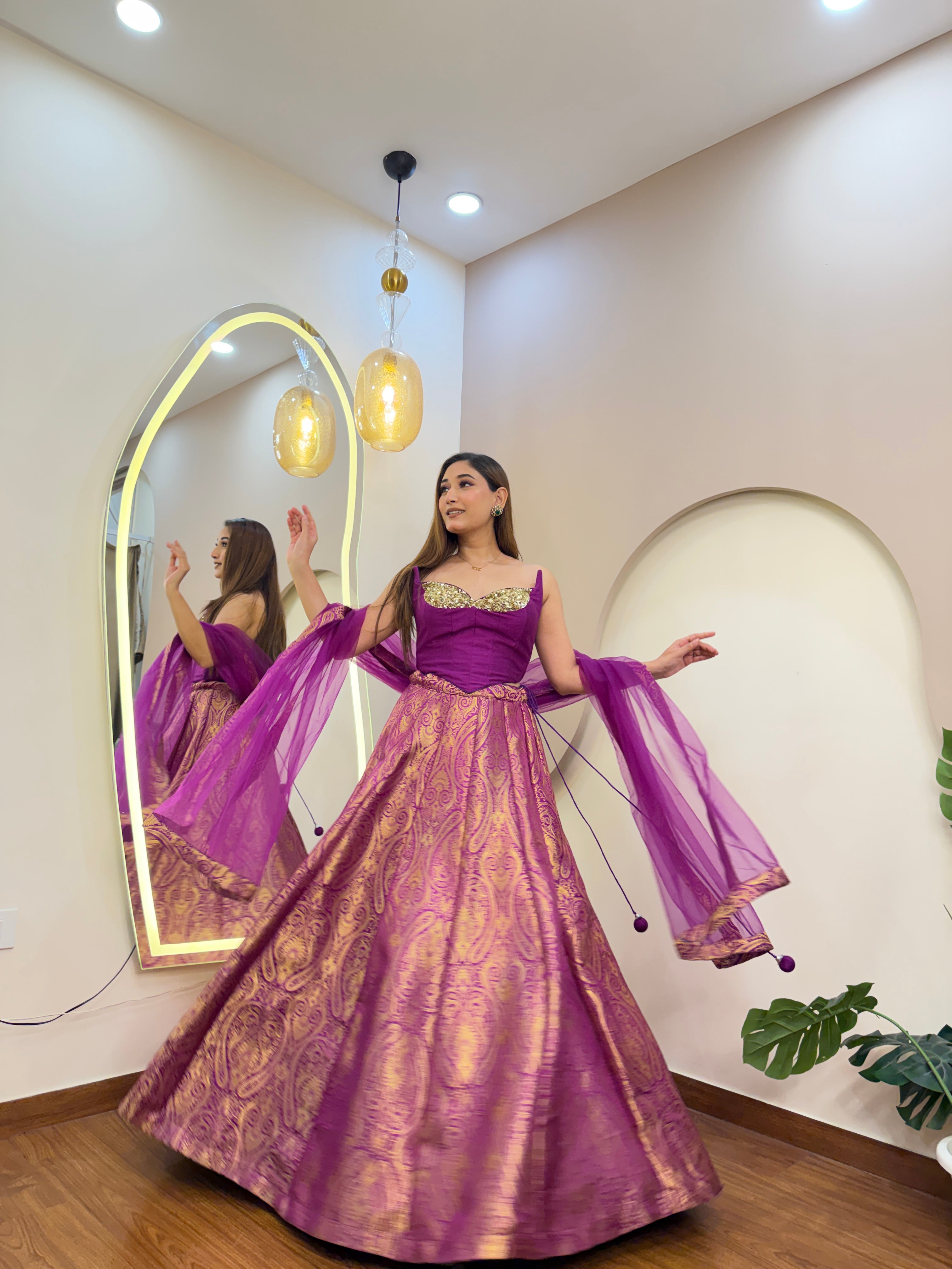 E446 BROCADE LEHENGA