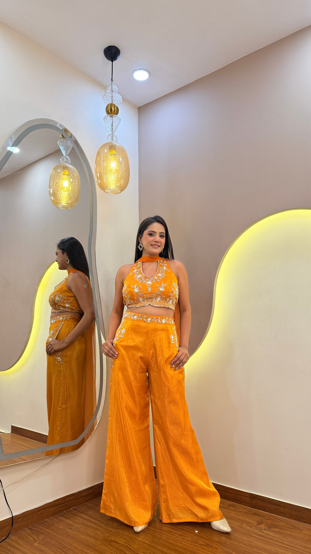 E39 3PC CROP TOP PLAZO SET