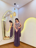 E635 INDO WESTERN DRAPE SAREE