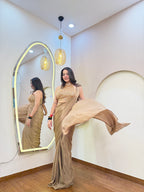 E111 INDO WESTERN DRAPE SAREE