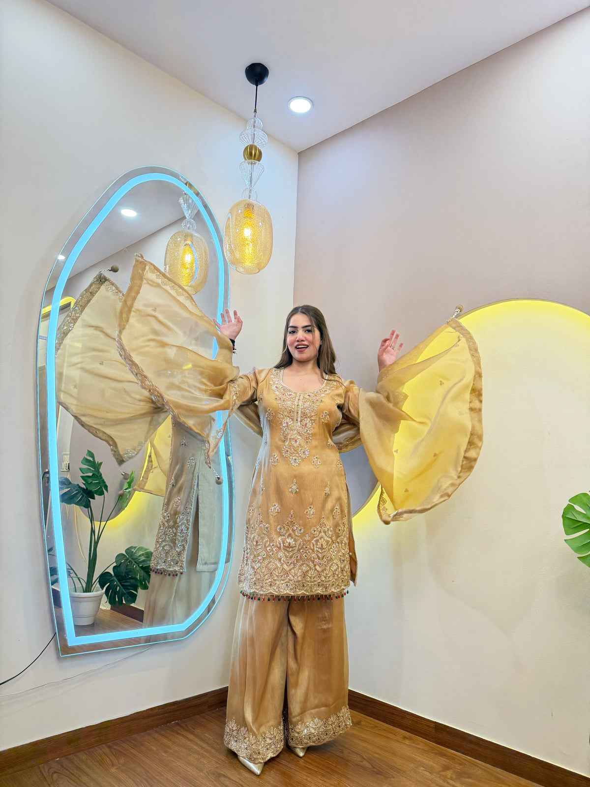 E689 3PC SHARARA SUIT