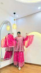 F15 PEPLUM 3PC SHARARA SET