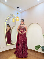 E420 INDO WESTERN CROP TOP LEHENGA