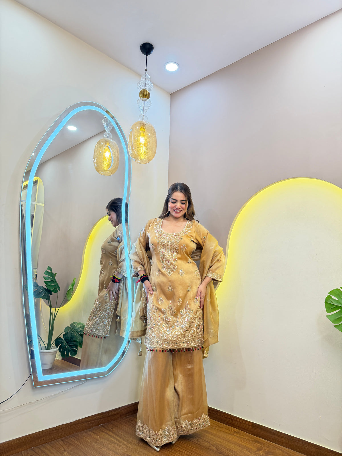 E689 3PC SHARARA SUIT