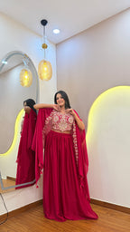 F103 3PC PLAZO WITH CAPE SET