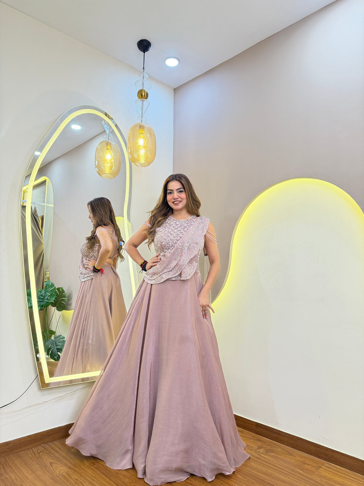 E748 DRAPE LEHENGA